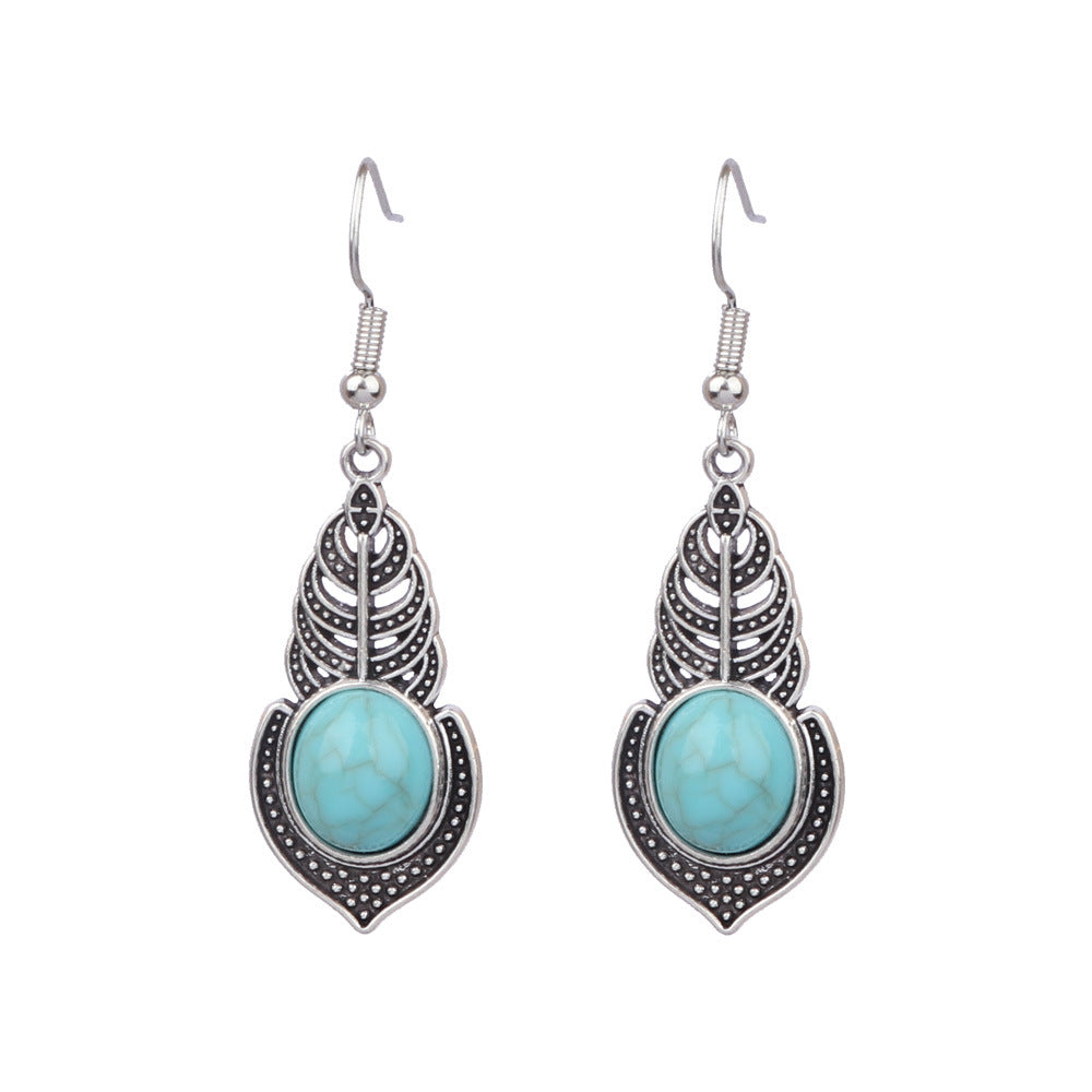Wholesale Turquoise Fashion Alloy Geometric Earrings